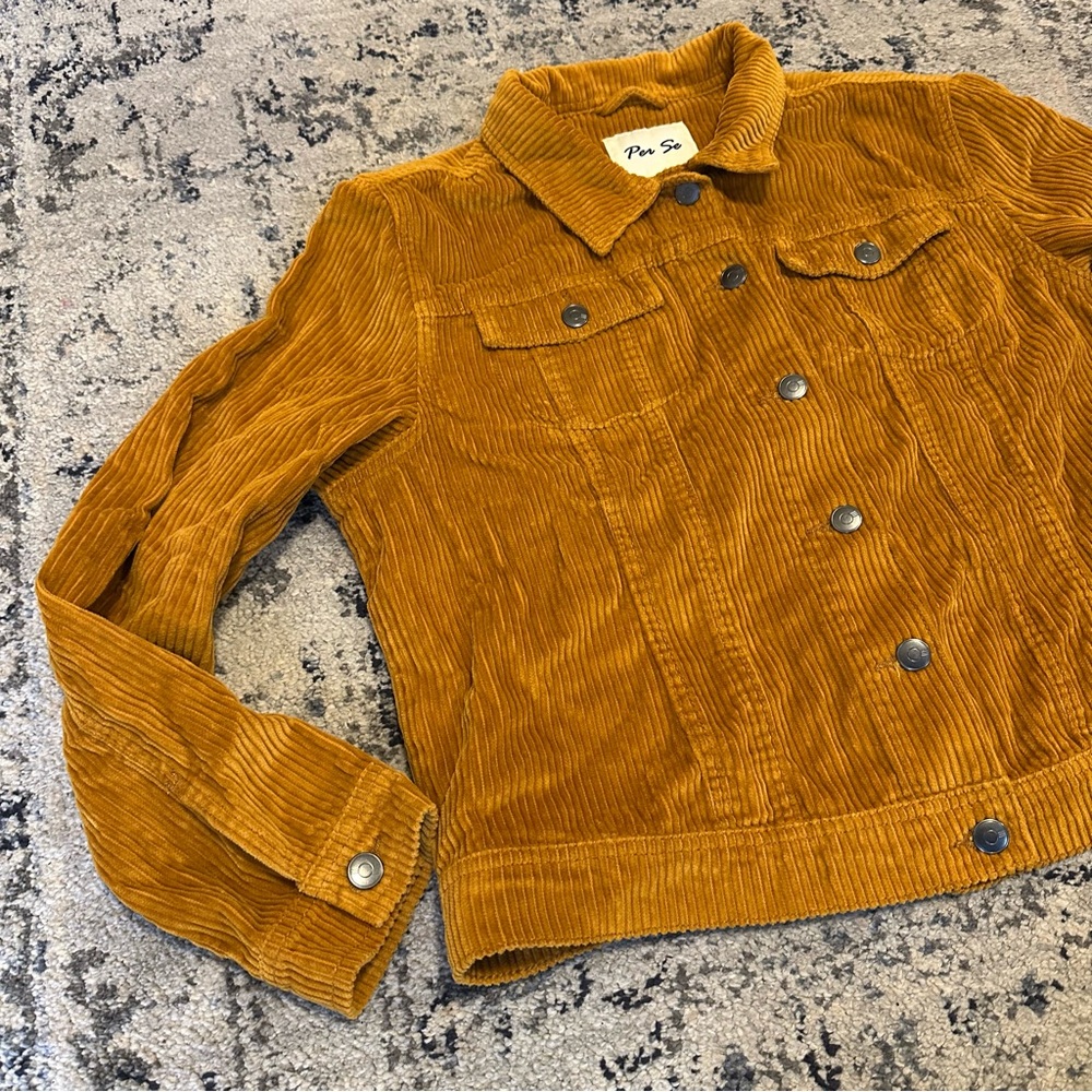 Per Se Women’s Curduroy Mustard Jacket - Size XL - Picture 2 of 10